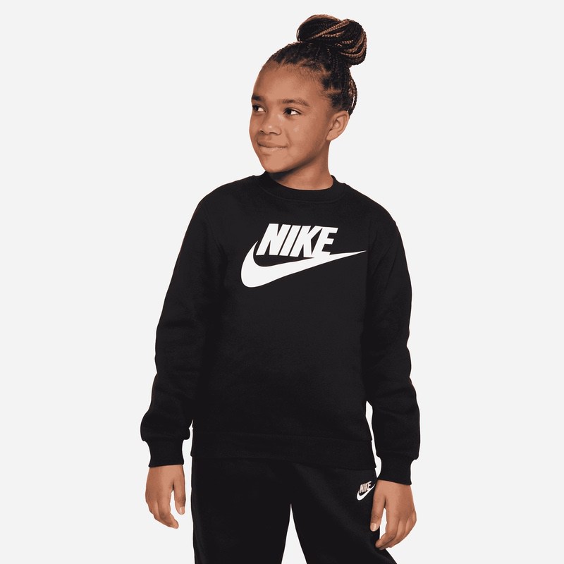 Bluza Nike K NSW CLUB FLC CREW LS HBR