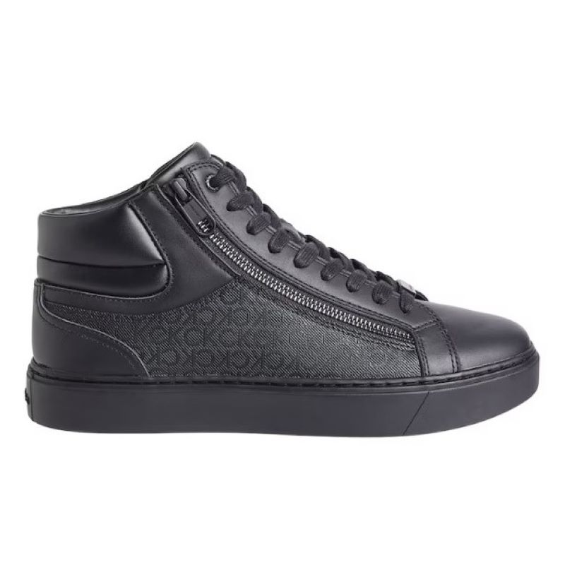 Pantofi sport Calvin Klein HIGH TOP LACE UP W/ ZIP MONO