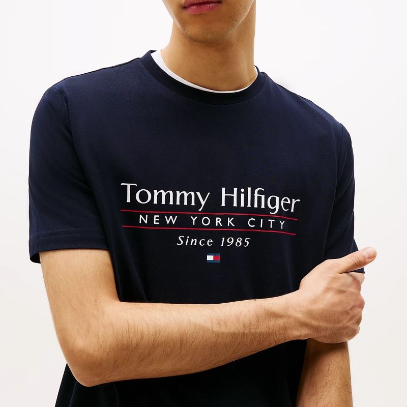 Tricou Tommy Hilfiger HILFIGER CENTER STACK TEE - 2 | YEO