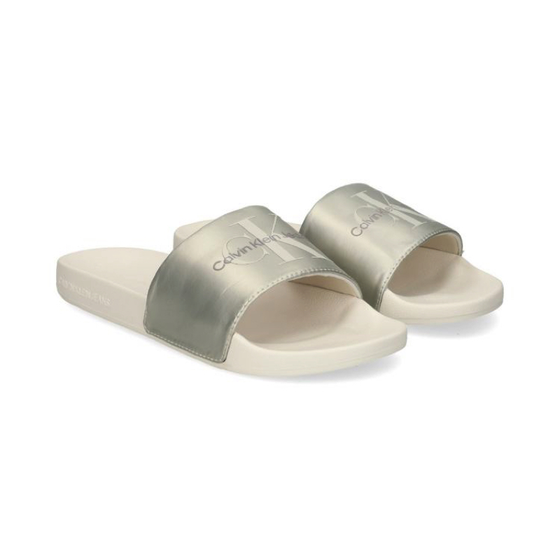 Papuci Calvin Klein SLIDE NY PEARL
